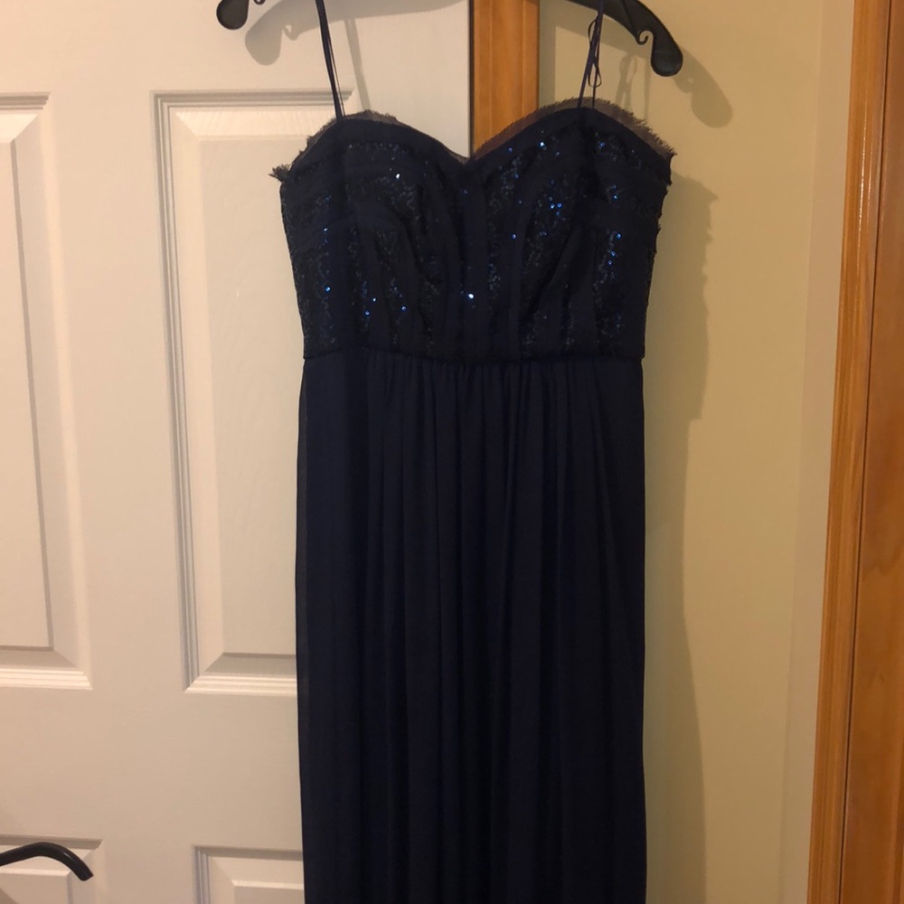 BCBG Navy long formal gown size 6